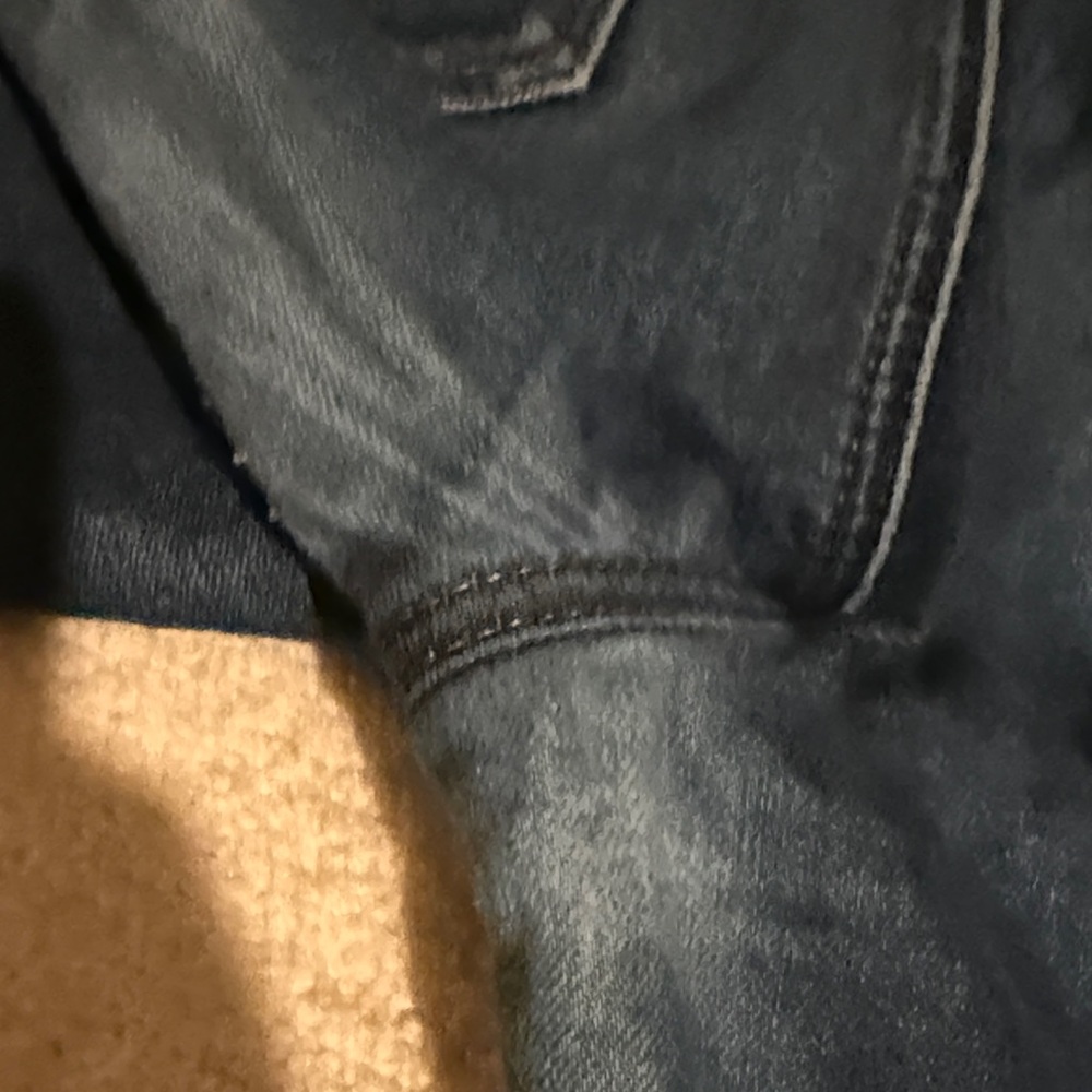 LOFT Dark Blue Curvy Slim Wide-Leg Flare Jeans - Picture 7 of 9